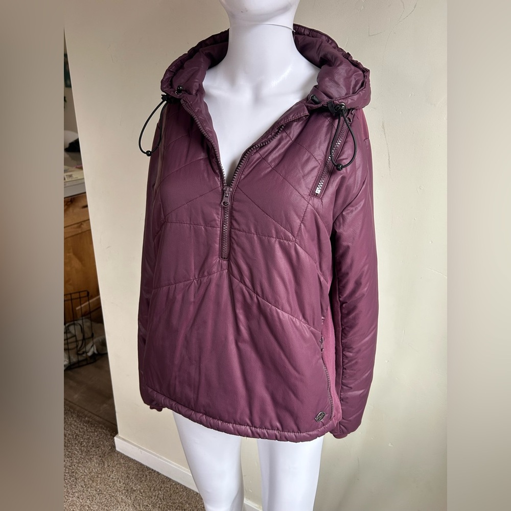 Oiselle Puffer Jacket Pullover 1/2 Zip Hooded Purple Women’s M Athleisure - Picture 16 of 16
